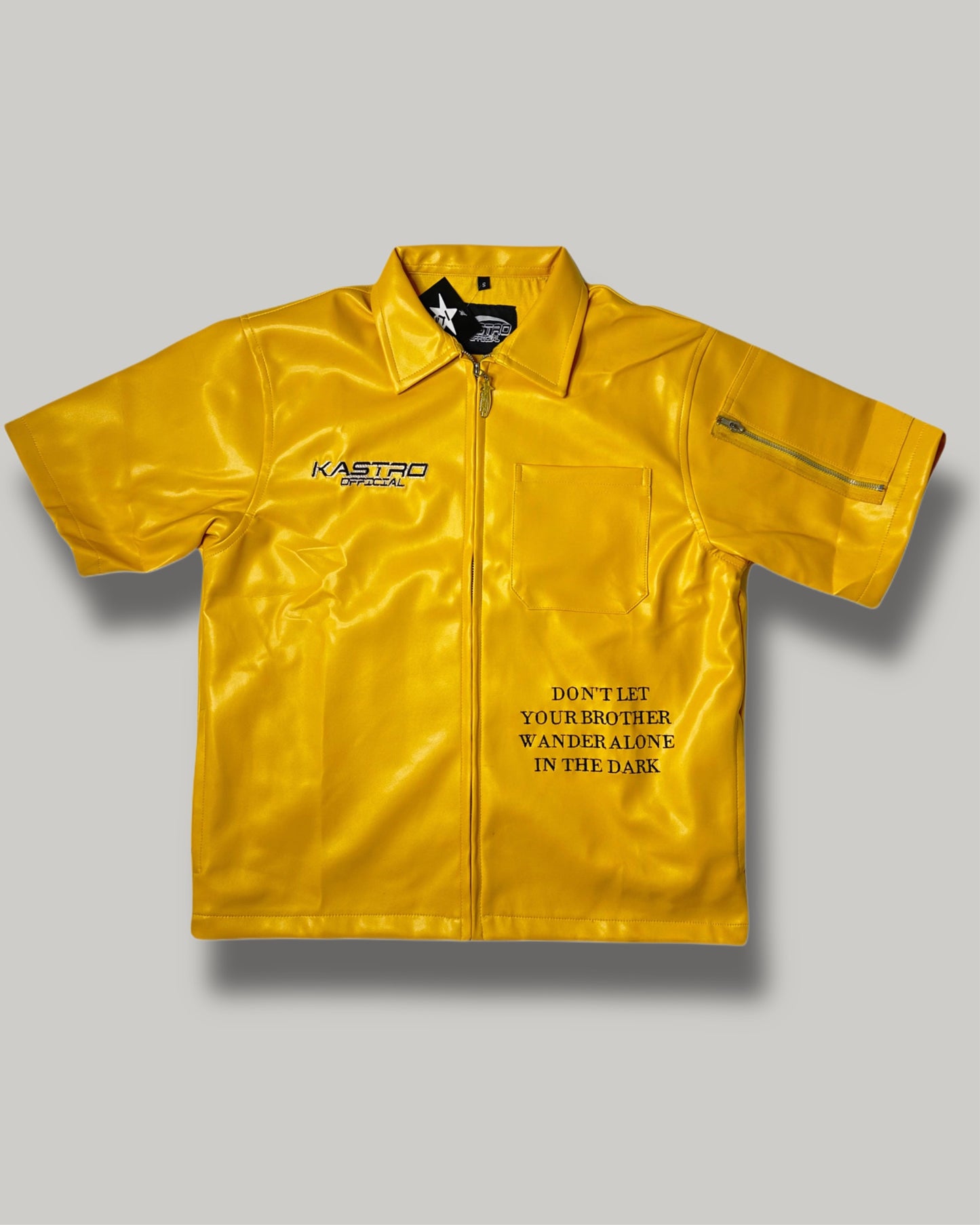 Statement leather shirt (Yellow)