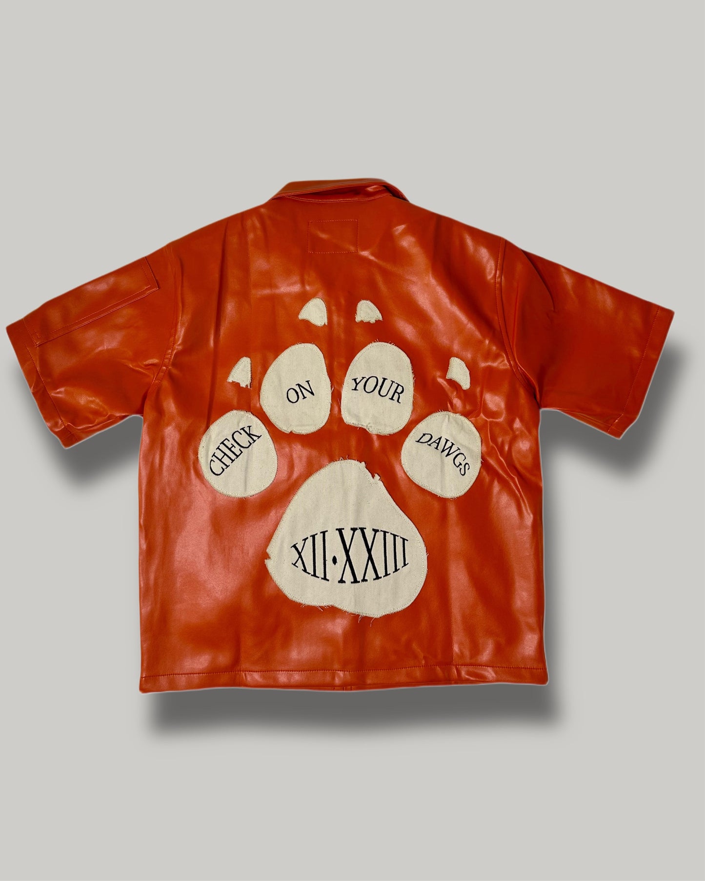 Statement leather shirt (Orange)