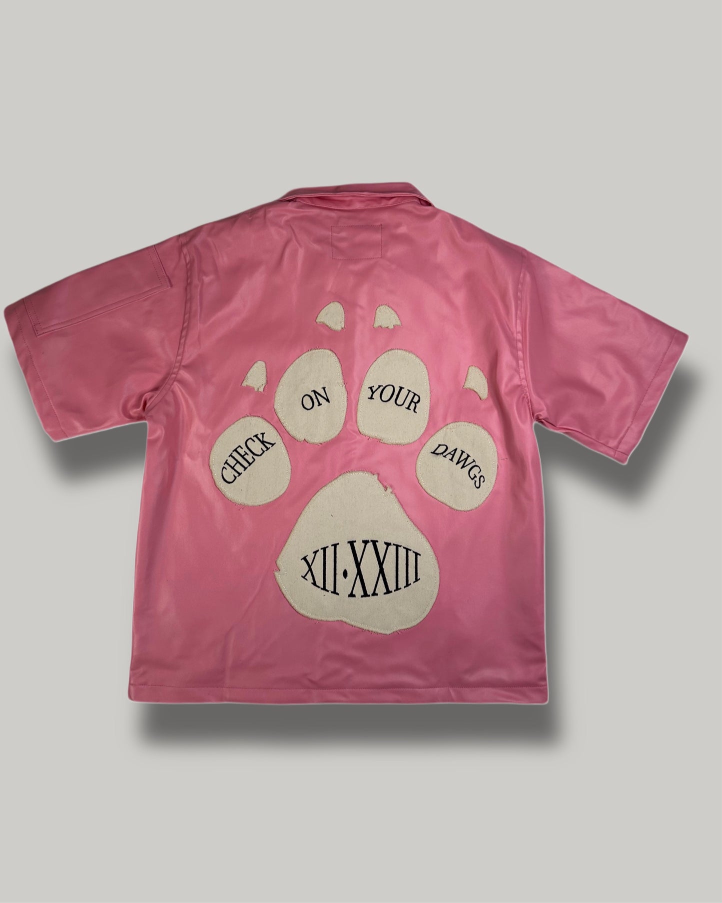 Statement leather shirt (Pink)