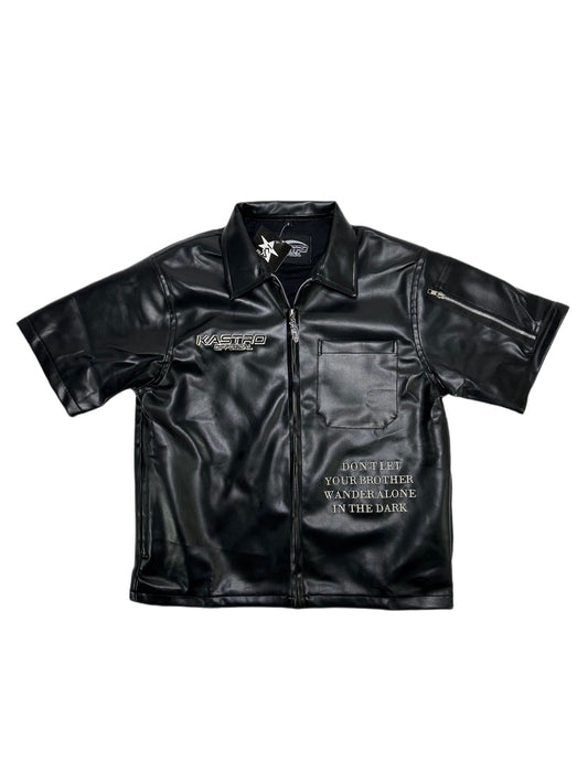 Statement leather shirt (Black)