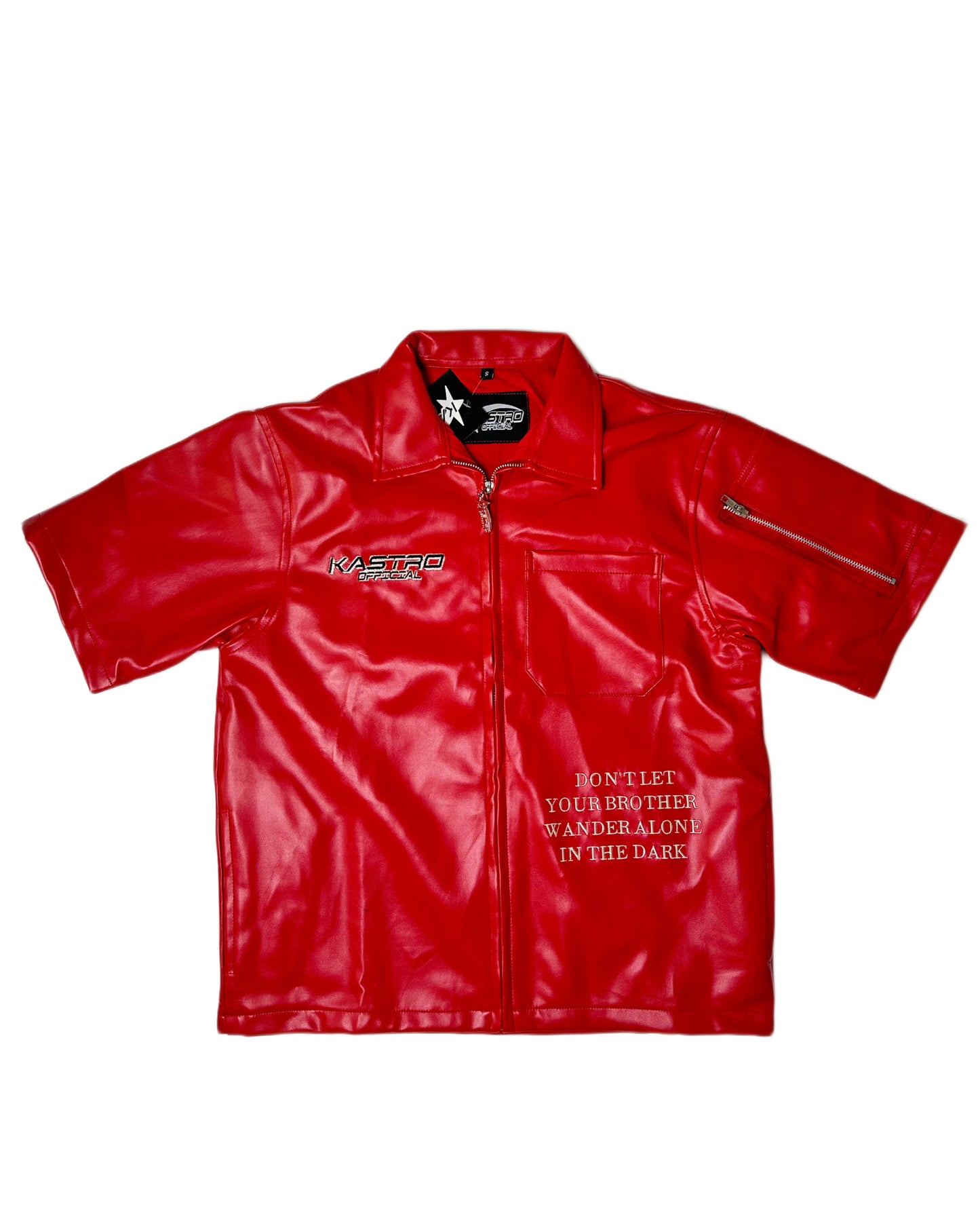 Statement leather shirt (Red)