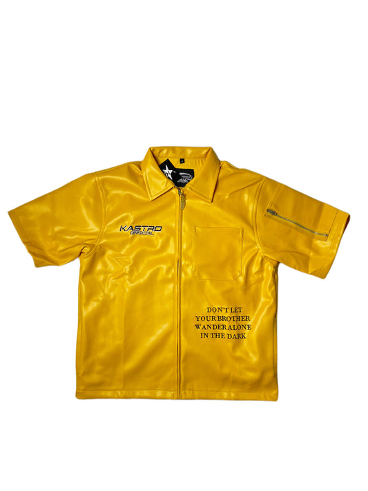 Statement leather shirt (Yellow)